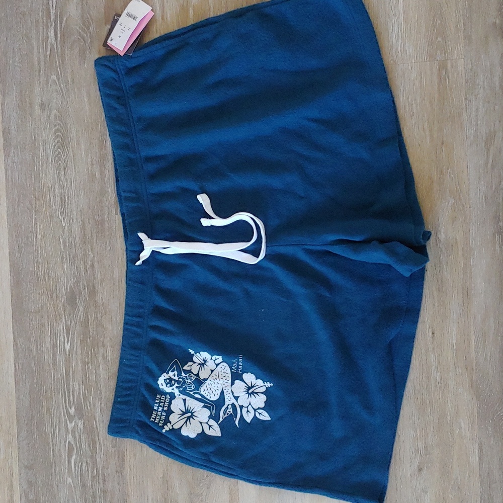 NWT Grayson Threads Women's Blue Mermaid Surf Shop Shorts Blue Size 3X